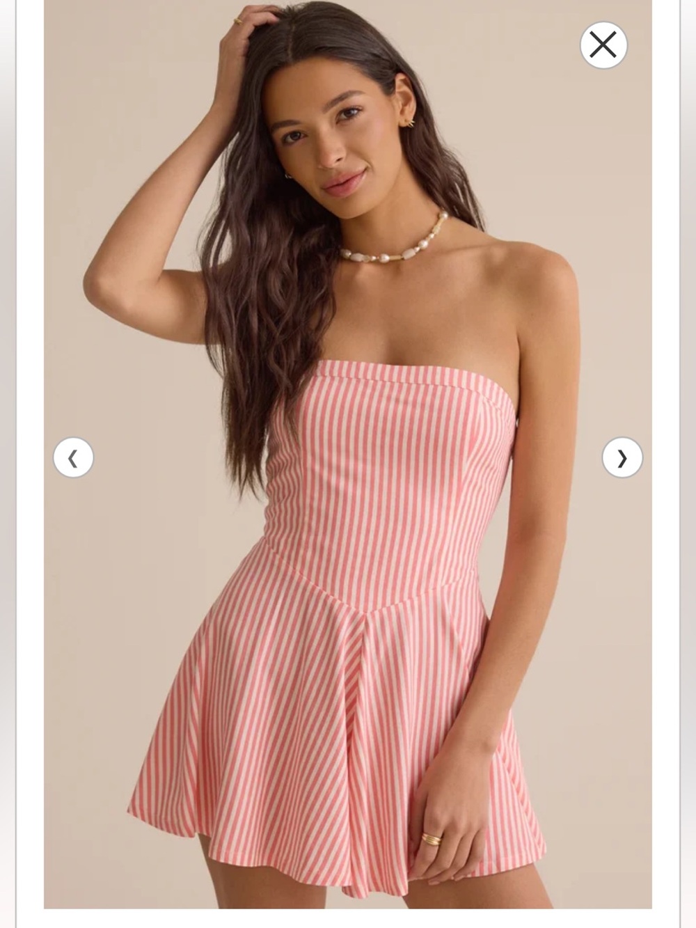 Altar’d State Carlie Stripe Strapless Romper size Small (Sold-Out) NWT